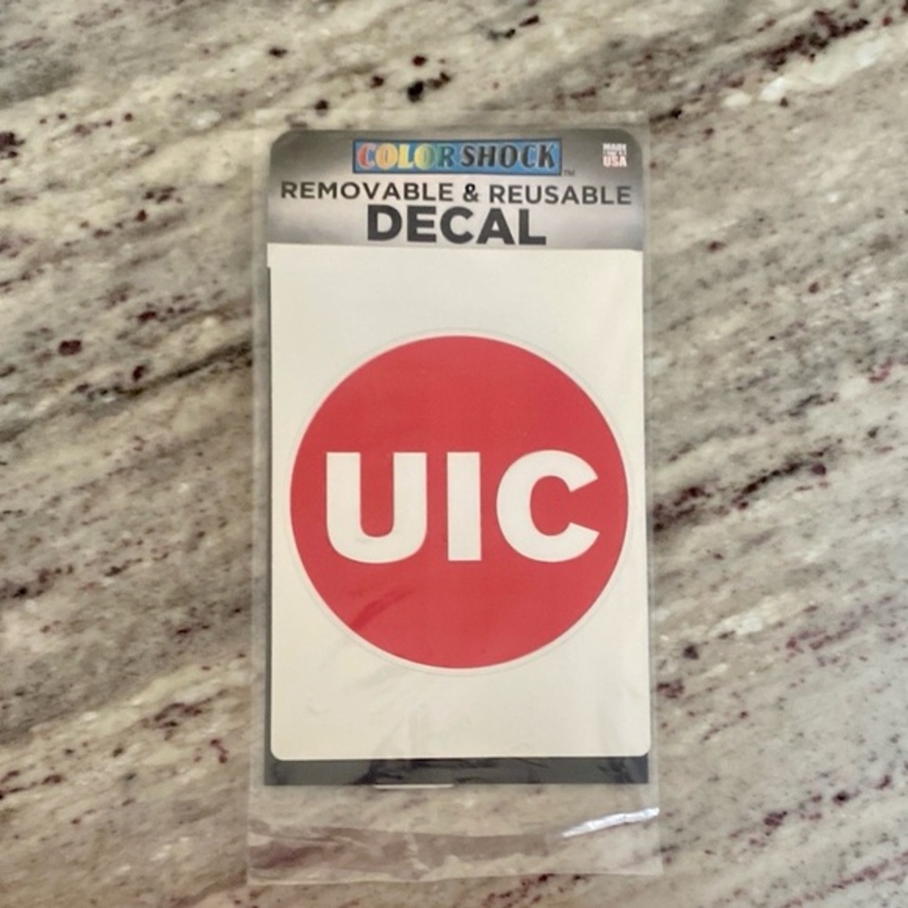 UIC | exterior vehicle window sticker University of IL at Chicago | reusable